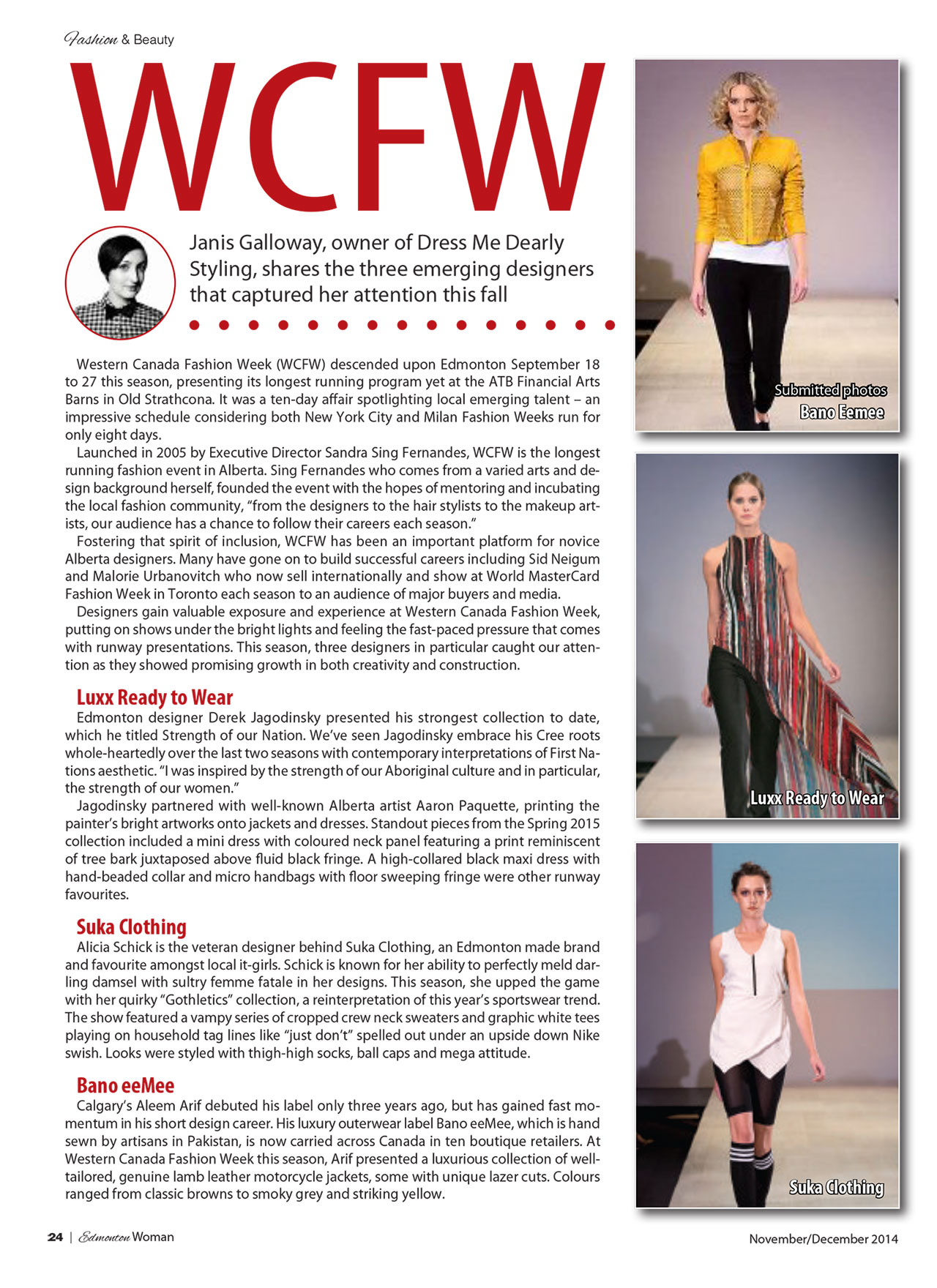 Edmonton Woman Magazine: 3 Emerging Fashion Designers - Western Canada